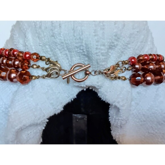 Premier Designs Faux Pearl and Glass Bead Triple Strand 3-in-1 Necklace 16-18 in - Picture 4 of 10